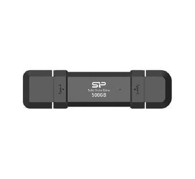 Silicon Power 500GB DS72 Dual USB 3.2 Gen 2 Portable SSD (Black)