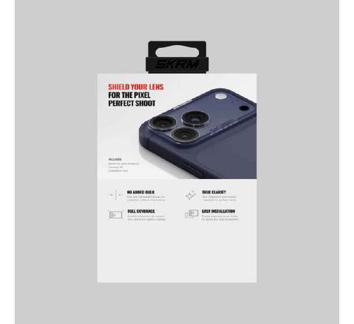 Skinarma Magma Full Aluminium Matte Camera Lens Protector for iPhone 17 Pro Max (Blue)