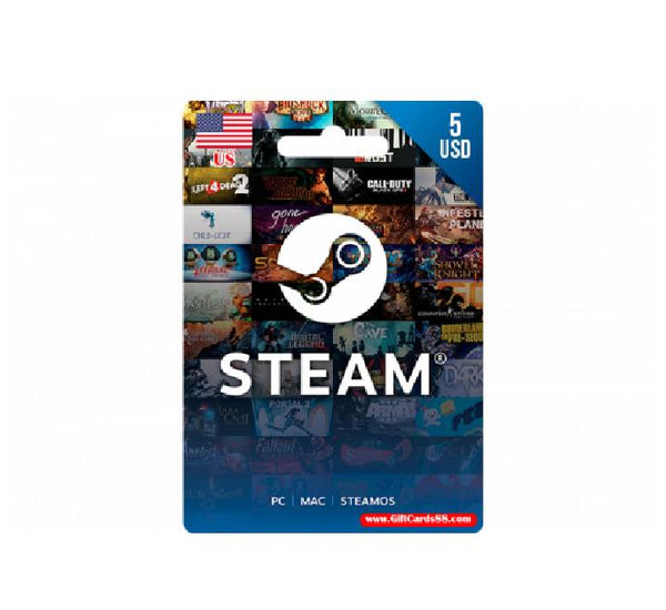 Steam Wallet Gift Card-$ 5 USD