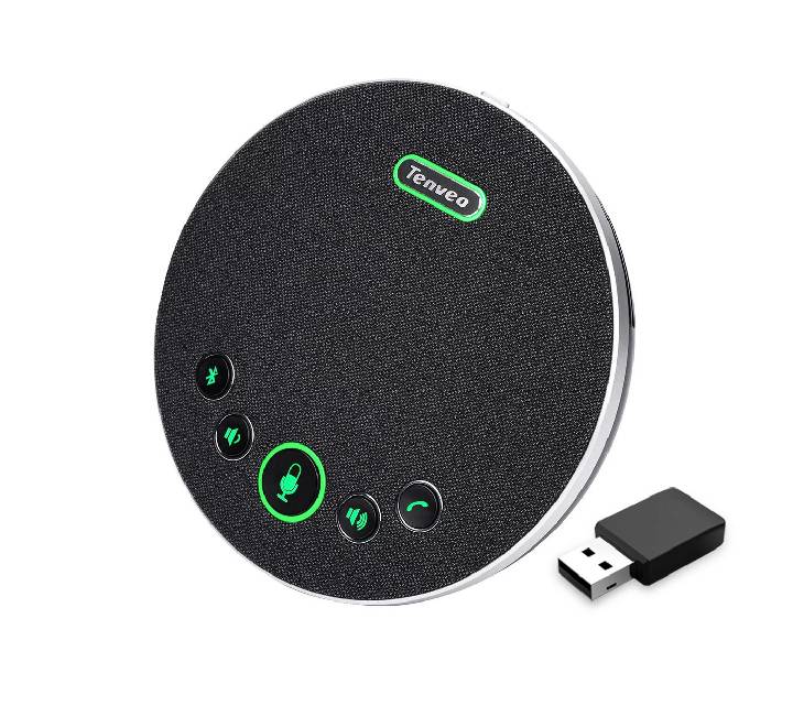 Tenveo TEVO-M3B Wireless Speakerphone in Midnight Black - 5M Pickup Bluetooth Conference Mic.