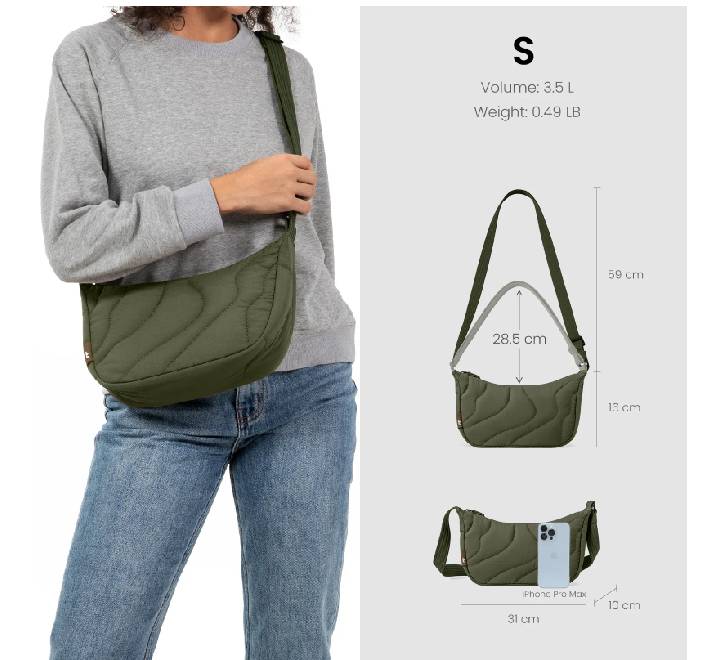 Tomtoc Terra-T34 Puffy Crossbody Bag (Greenlands / M Size)