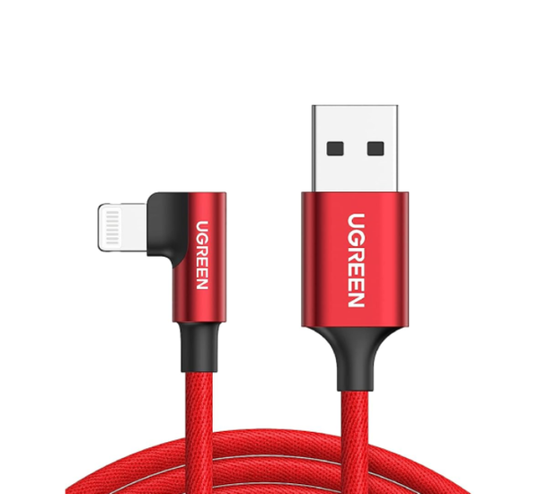 UGREEN Angled Lightning To USB 2.0 A Male 90 Angle Cable (Red) US299-60555