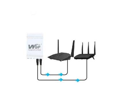 WGP Mini UPS 10400mAh Cyan Blue Variant - High Capacity DC UPS for Continuous Internet During Power Cuts