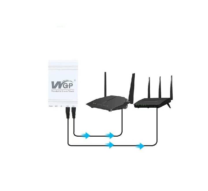 WGP Mini UPS 10400mAh Cyan Blue Variant - High Capacity DC UPS for Continuous Internet During Power Cuts