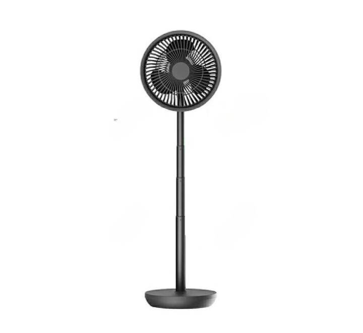 Black Xiaomi Solove F5 Pro Max 10000mAh rechargeable desktop stand fan showing sleek front control button design for portable cooling in Myanmar.