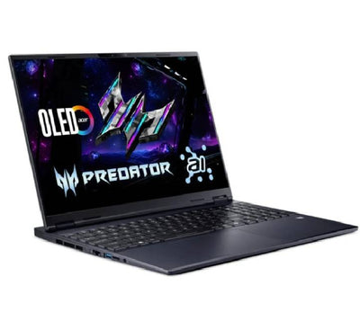 Side profile and port layout of the Acer Predator Helios Neo 16S AI gaming laptop.