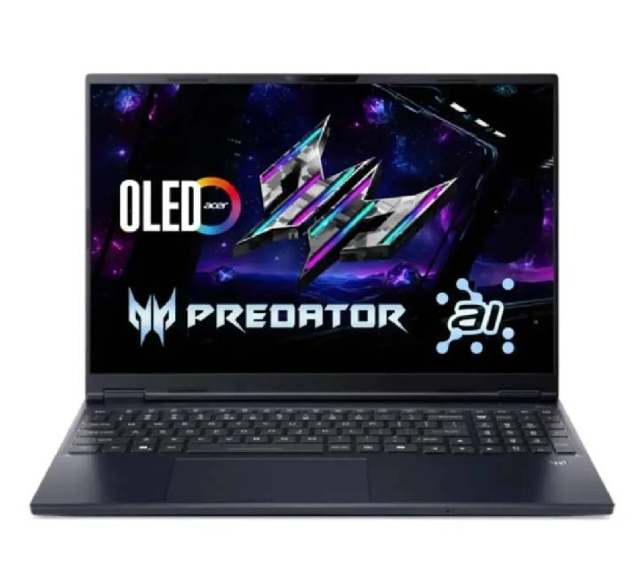 Acer Predator Helios Neo 16S AI gaming laptop in Abyssal Black front closed view.