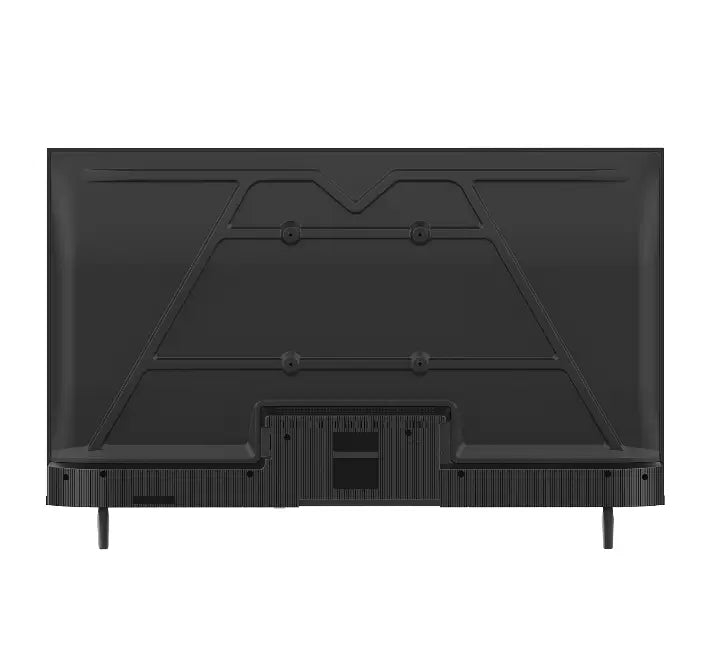Modern home theater setup with the Aconatic 43 inch Full HD Google TV displaying a streaming movie in a brightly lit room.