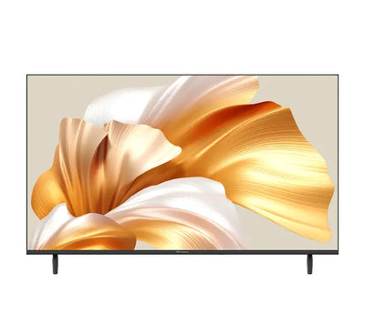 Aconatic 43 inch Google TV model 43HS1000AN showing its sleek frameless edge-to-edge bezel and vibrant smart display.