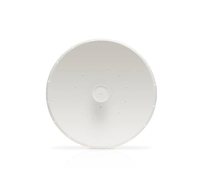 Integrated feed horn and radio mounting bracket of airFiber 34dBi antenna
