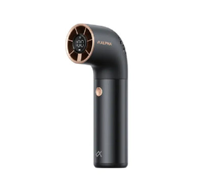Alpha Portable Handheld Fan AERO Pro ALPF01AEP front view showing smart LED digital display"