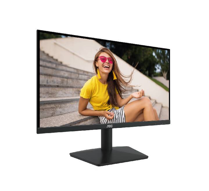 Rear view of AOC 24B15H2 monitor showing HDMI 1.4 port, legacy VGA port, and 100x100mm VESA wall mounting holes.