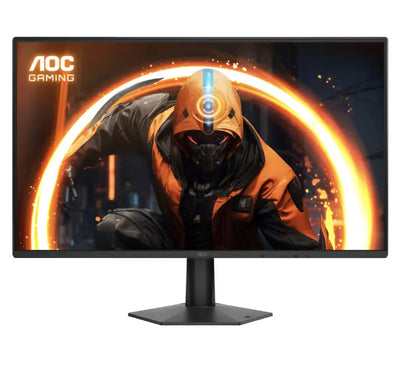Front view of the AOC 27G50Z 27-inch Fast IPS gaming monitor in black showing a vibrant gameplay screen.