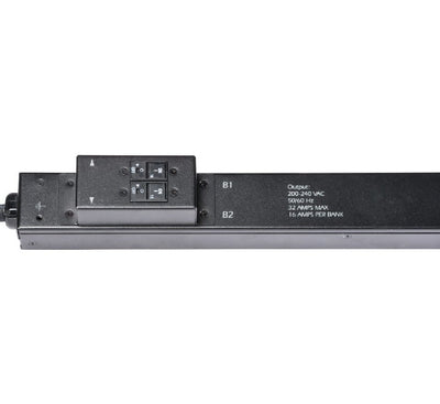 Toolless mounting pegs and bracket configuration for zero-U vertical rack installation.