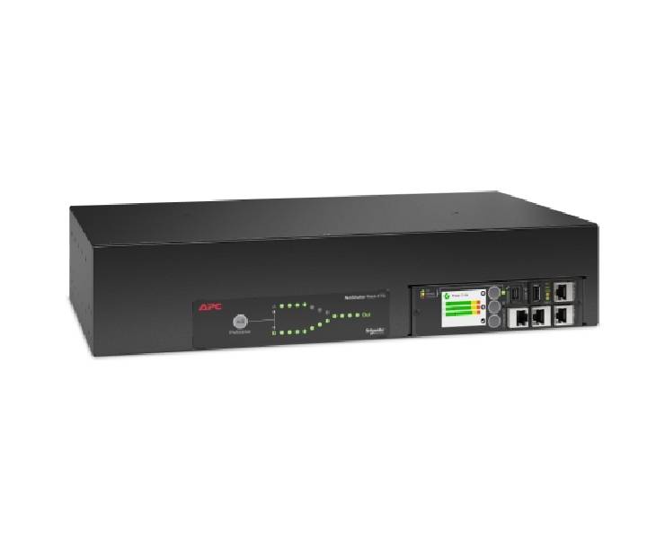 APC NetShelter Rack Automatic Transfer Switch AP4424A front view displaying control panel and status LEDs