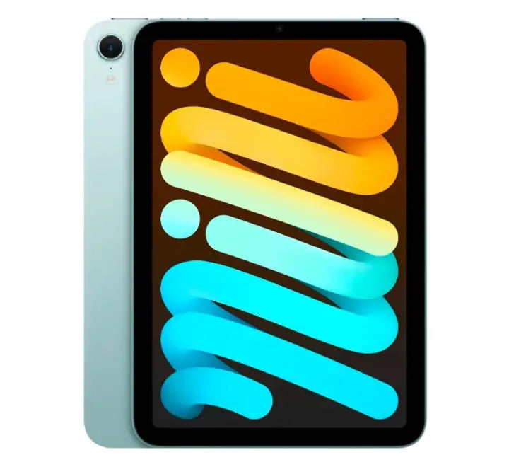 Purple Apple iPad mini 7 displaying iPadOS interface and available in 128GB, 256GB, and 512GB capacities.