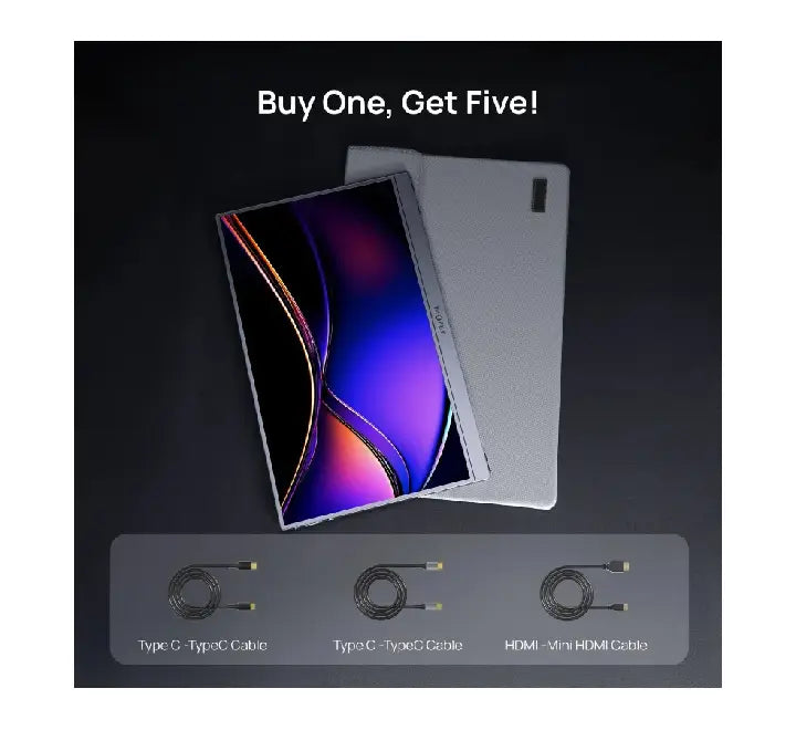 ARZOPA Z1FC 16.1 inch FHD 1080p IPS display panel highlighting 144Hz gaming refresh rate and built-in stand