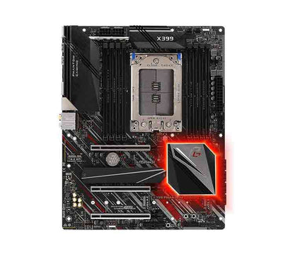 ASRock X399 Phantom Gaming 6 ATX Motherboard with TR4 Socket and 8 DDR4 slots.