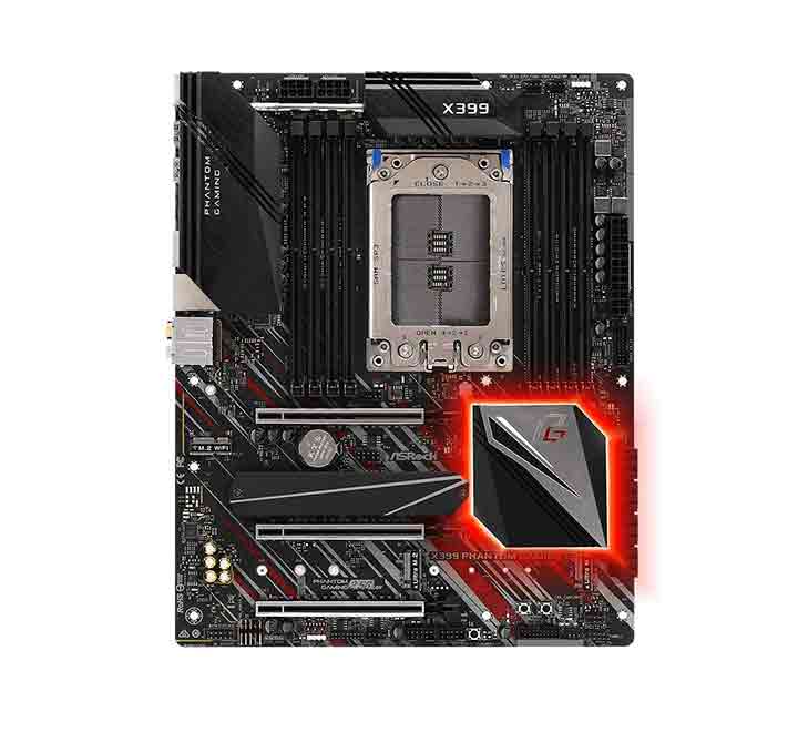 ASRock X399 Phantom Gaming 6 ATX Motherboard with TR4 Socket and 8 DDR4 slots.