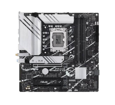 ASUS Prime B760M-A WiFi Motherboard top-down layout view featuring heatsinks and chipset