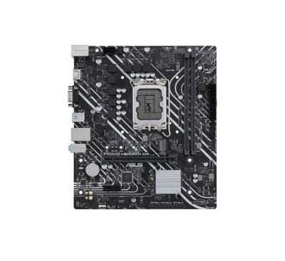Rear view of ASUS Prime H610M-K D4 showing USB 3.2, HDMI 2.1, and Ethernet ports.