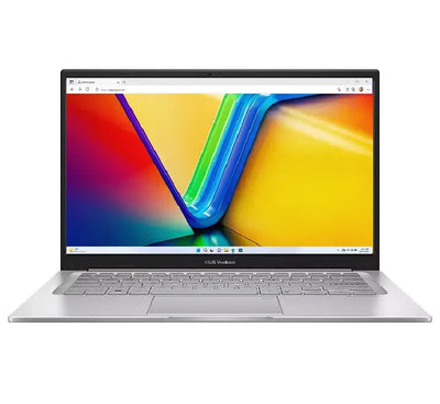 ASUS Vivobook 14 X1404VA in Quiet Blue featuring a 14-inch Full HD nano-edge display and sleek modern chassis.