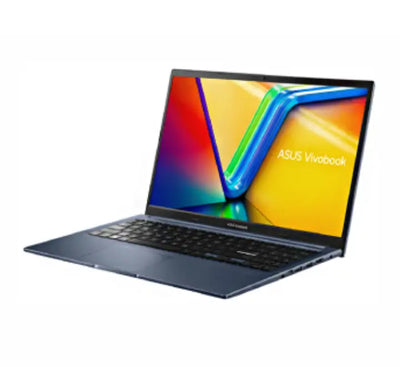 Close-up of the ASUS ErgoSense keyboard and 13th Gen Intel Core i5 badge on the palm rest of the Vivobook 15.