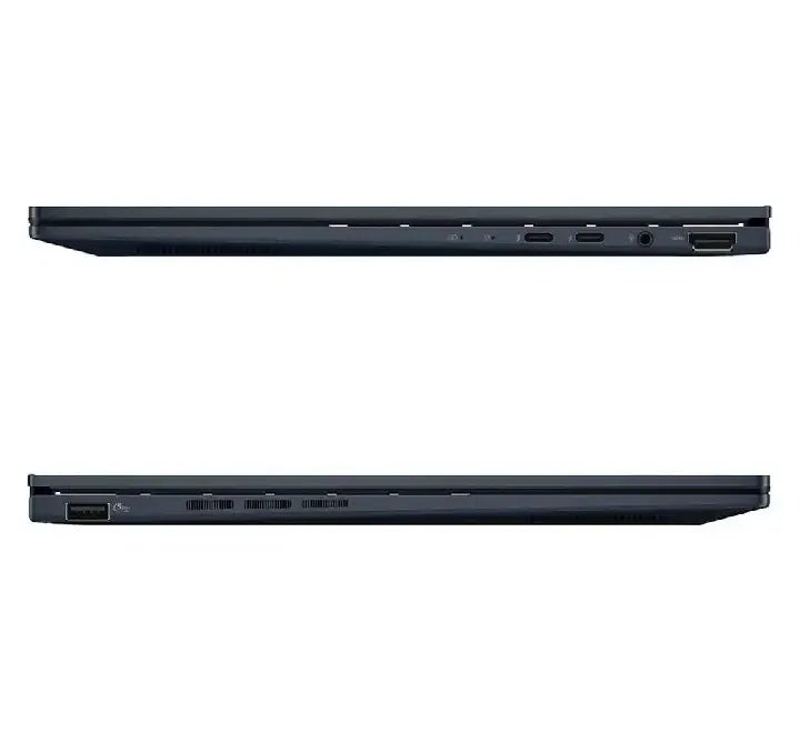 Top-down view of the ASUS Zenbook 14 OLED UX3405CA-BLUE532WA keyboard deck and trackpad, highlighted in premium Ponder Blue.