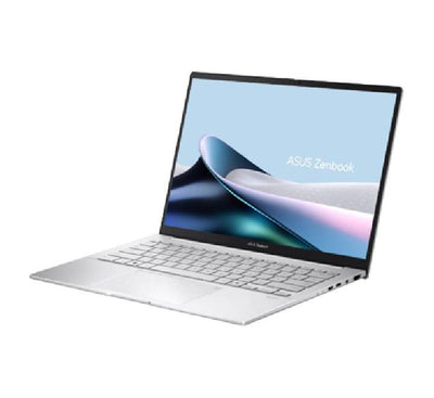 Close-up of the vibrant 14-inch 3K 120Hz Lumina OLED touchscreen display on the ASUS Zenbook 14 UX3405CA model.