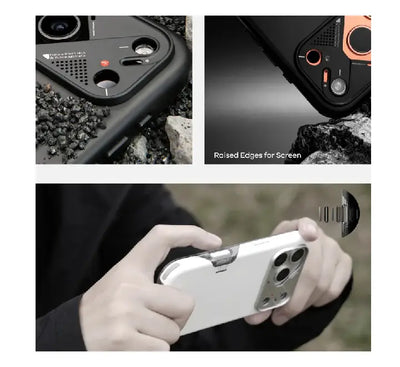AULUMU A17 case aligned with a MagSafe wireless charger showing strong magnetic attachment.