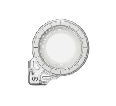 AULUMU G09 Ghost Transparent Infinite 360 Magnetic Stand showing clear PC body and metal hinge assembly.