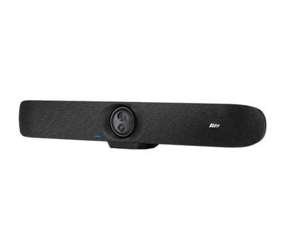 AVer VB350 video soundbar wall-mounted in a professional conference room setting.