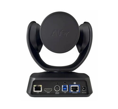 Detailed view of the AVer VC520 Pro3 rear interface showing HDMI out, USB 3.1, and LAN ports.