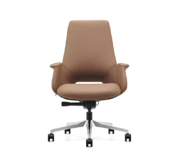 Bai Sheng ergonomic low-back task chair featuring a compact mesh backrest and fabric seat cushion on a black rolling swivel base.