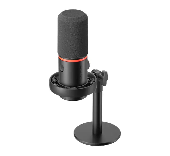 Bottom view of the BOYA CastMic S60D microphone highlighting the USB-C digital port, 3-pin XLR analog connection, and 3.5mm headphone jack.
