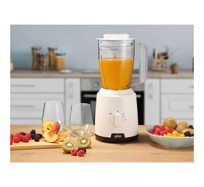 2-speed and pulse control dial on the white Braun PowerBlend 1 blender base