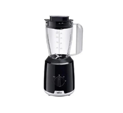 Braun PowerBlend 1 Jug Blender JB 1000BK in matte black featuring its unique triangular blending jug