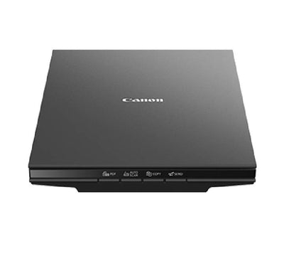 Canon CanoScan LiDE 300 compact A4 flatbed scanner showing top cover lid and 4 EZ navigation buttons