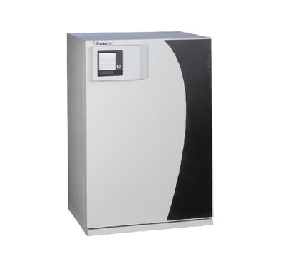 Front view of the Chubbsafes DataGuard NT Fireproof Data Media Safe Box closed in a professional office environment.