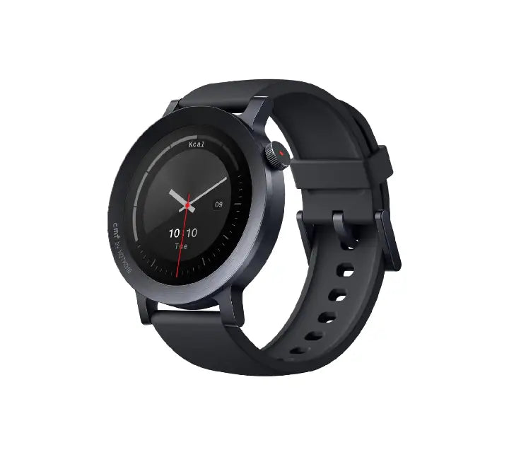 CMF by Nothing Watch 3 Pro smartwatch in sleek Dark Grey, showcasing its slim profile, side metallic button layout, and AI Bluetooth calling interface.