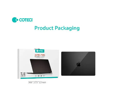 The bottom shell of the Coteci MacBook protective case, showing the heat dissipation cooling vents and non-slip rubberized feet.