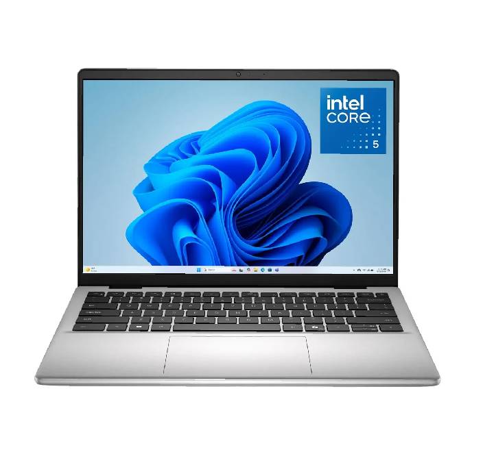 Dell 14 DC14250C5161 laptop closed lid profile in silver finish.