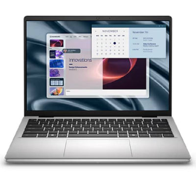 Front view of Dell Pro 14 Essential PV14250 SNSPV1425012 commercial laptop open showing the 14 inch 16 to 10 aspect ratio display screen and keyboard.