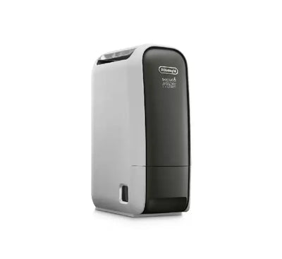 De'Longhi Tasciugo AriaDry Light DNS65 compact desiccant dehumidifier, front view.