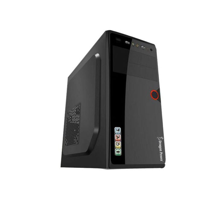 Dragon Power Casing 1906 mid-tower desktop PC case front perspective view.