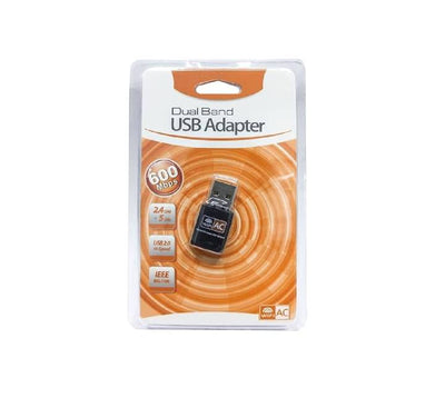 Dual Band 600Mbps USB WiFi adapter for PC and laptop wireless networking.