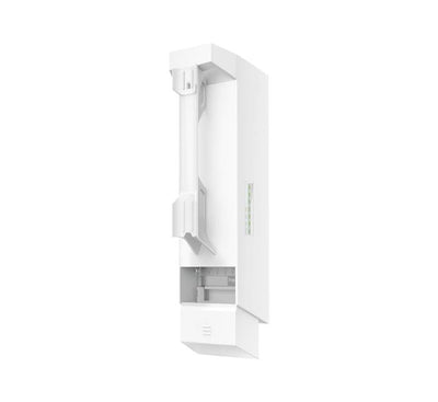 Diagram showing the TP-Link Omada EAP100-Bridge connecting outdoor IP security cameras over a long-range wireless link.