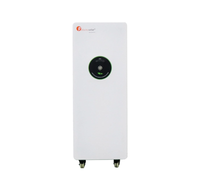 Front view of Felicity LPBF 48V 300Ah 15.36kWh LiFePO4 battery module for solar storage.