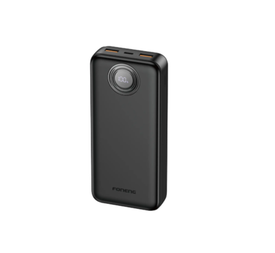 Foneng PX102 20000mAh 22.5W Fast Charging Power Bank in Black showing LCD display