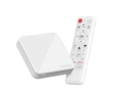 Side and back panel ports of H96 Max H313 white TV box showing HDMI, USB, and LAN slots